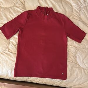 Abercrombie & Fitch Red Ribbed Turtleneck Sweatshirt